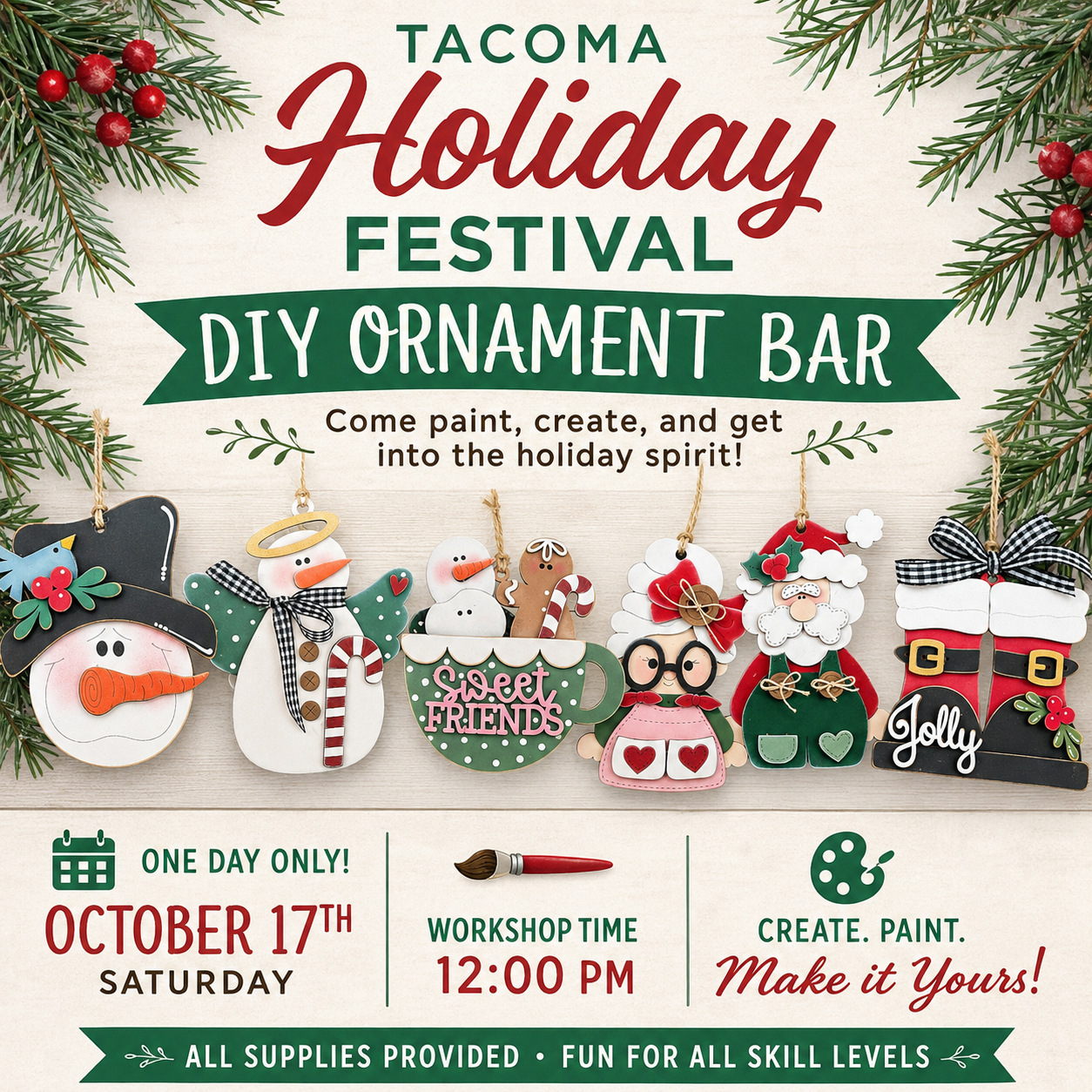 Tacoma Holiday Festival DIY Ornament Bar Workshop @ 12pm