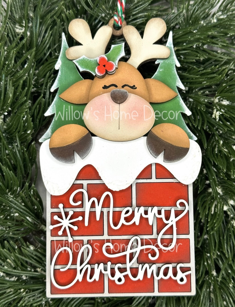 Reindeer Chimney Ornament - 12 Days of Christmas - DAY 8