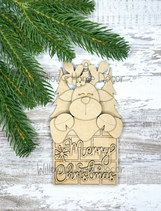 Reindeer Chimney Ornament - 12 Days of Christmas - DAY 8