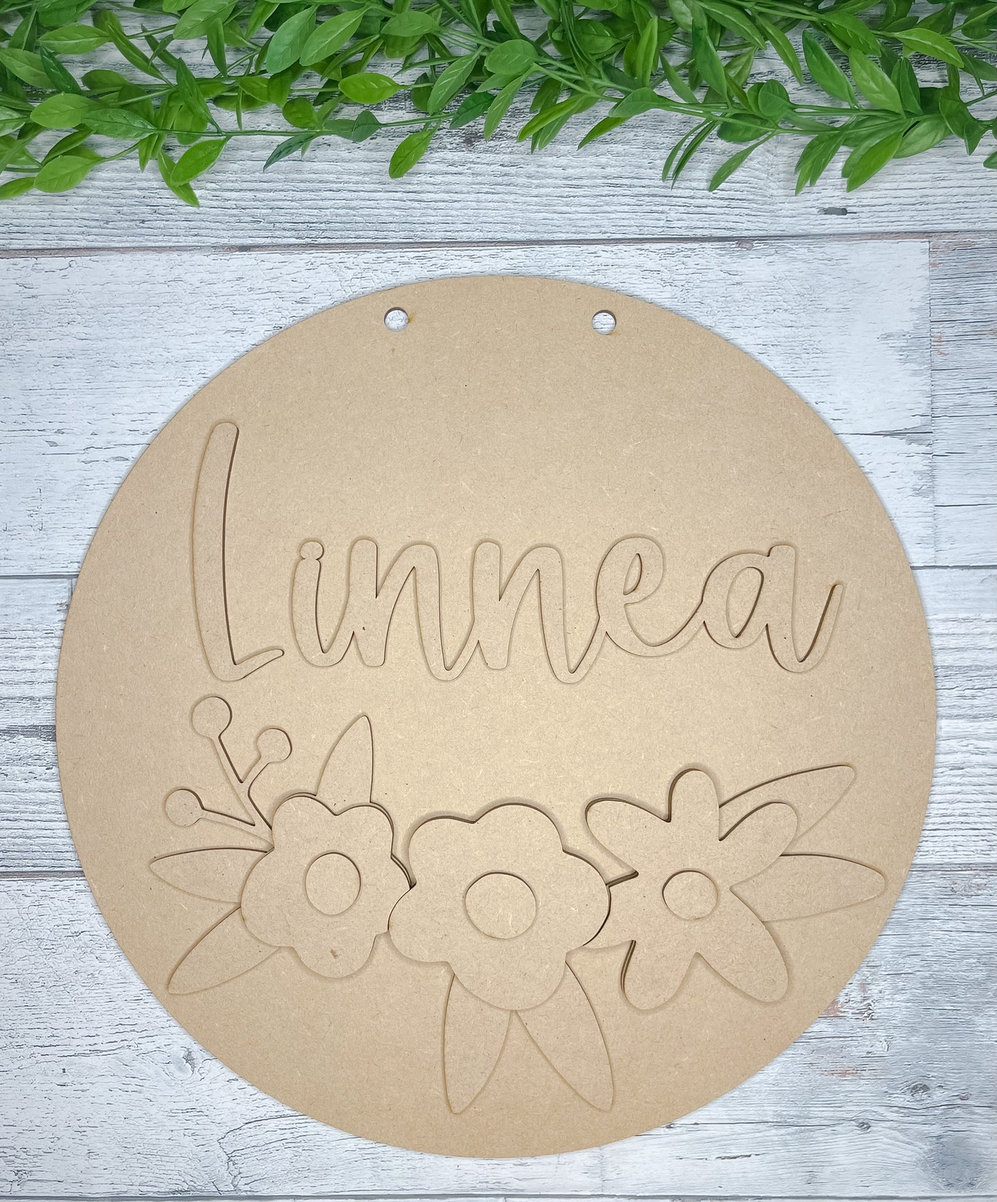 Floral Name Sign DIY - Wood Blank - DIY Projects for kids - DIY Kit - Do It Yourself Project