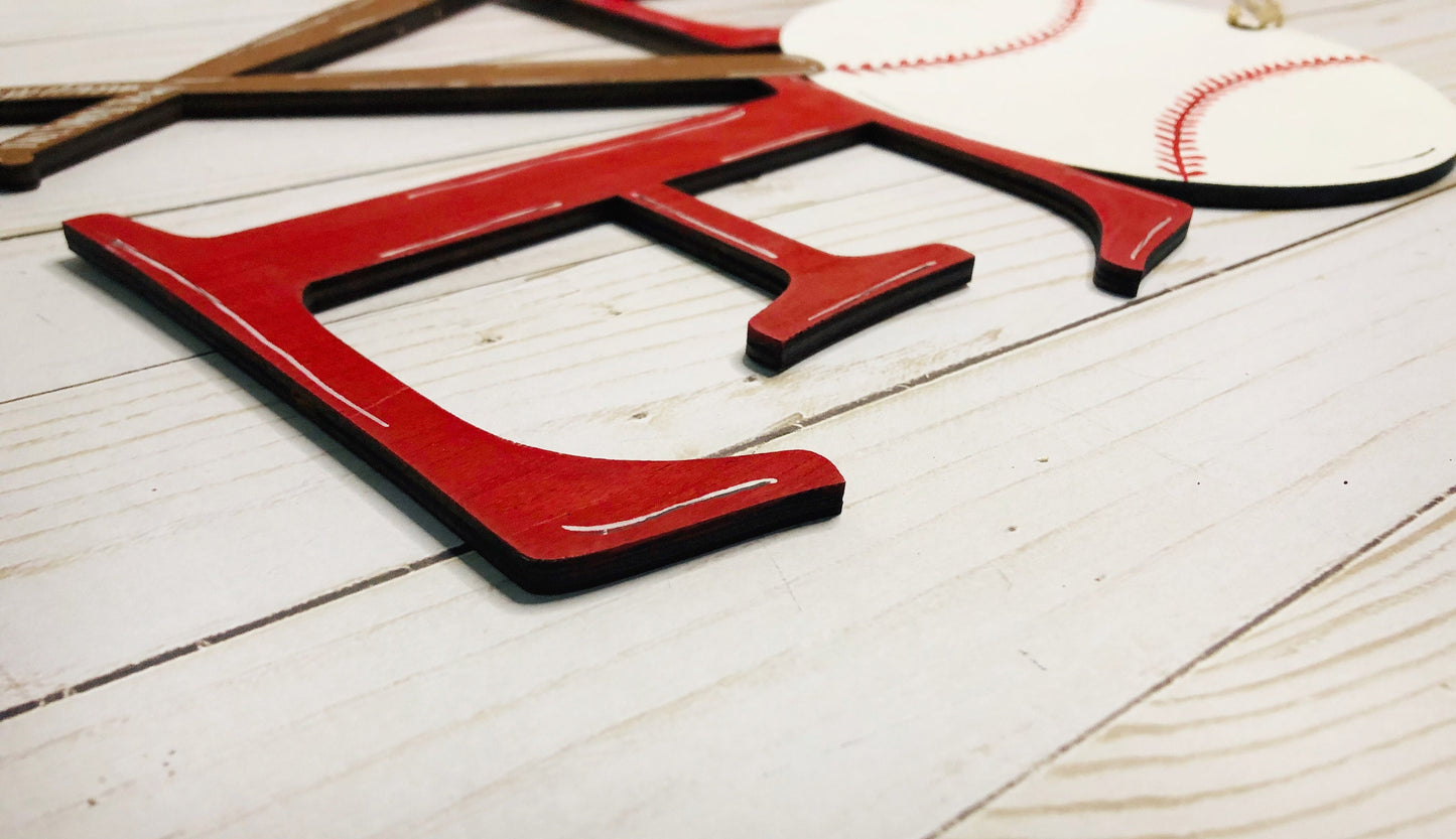 Baseball Door Hanger - Front Door Decor - Welcome Sign - Housewarming Gift