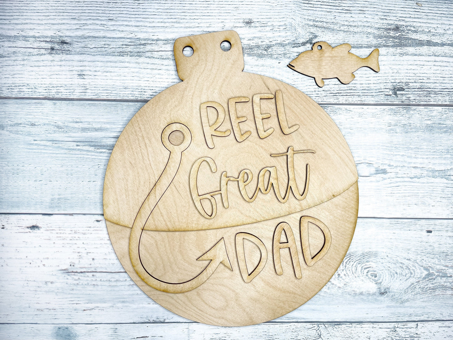 DIY REEL Great Dad Sign- Unfinished Wood Blanks - DIY Craft Kit - Father’s Day Decor - Gift For Dad