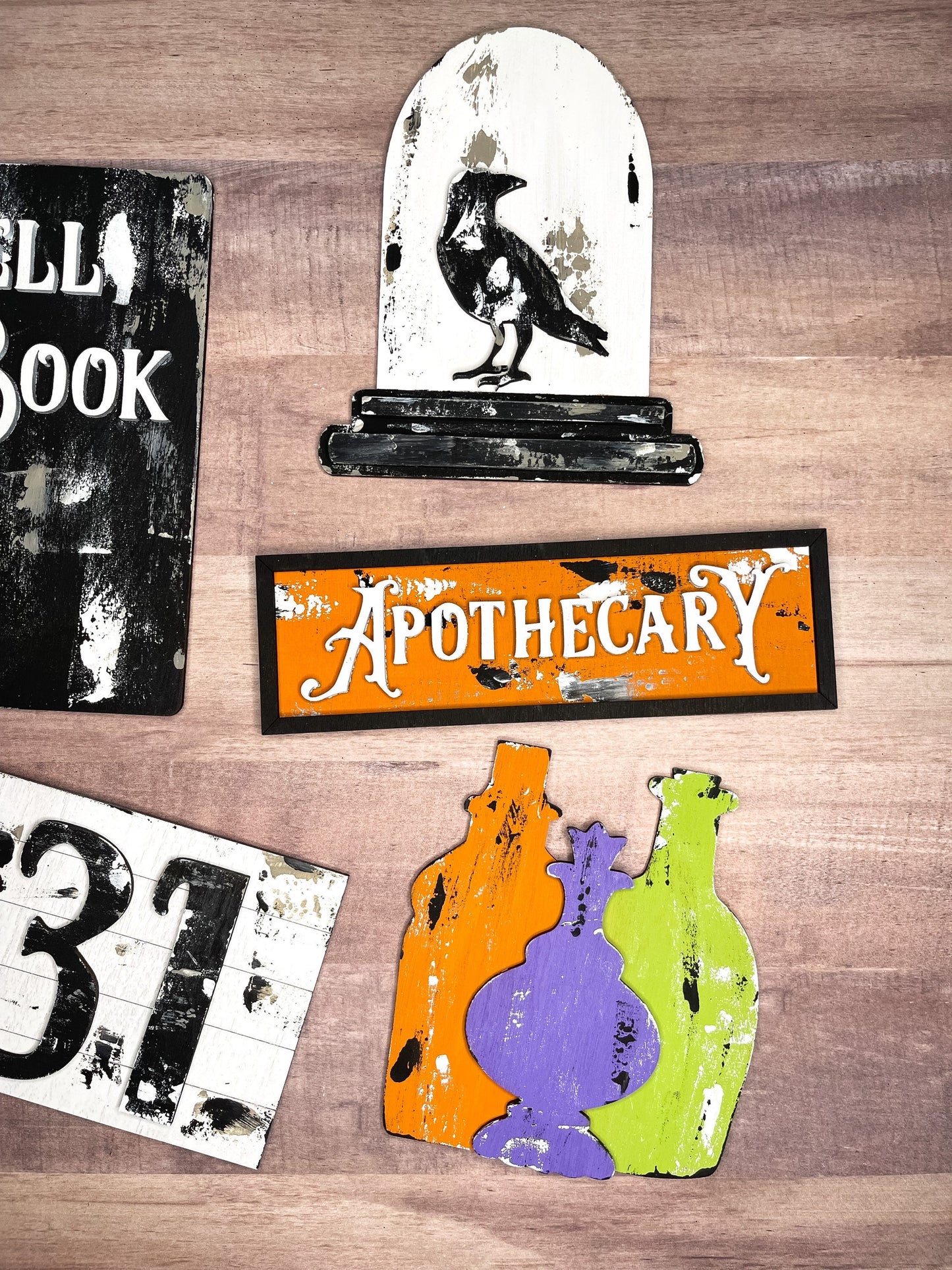 Halloween Tier Tray Set - Tiered Tray Home Decor - Halloween Decorations - Spooky Decor