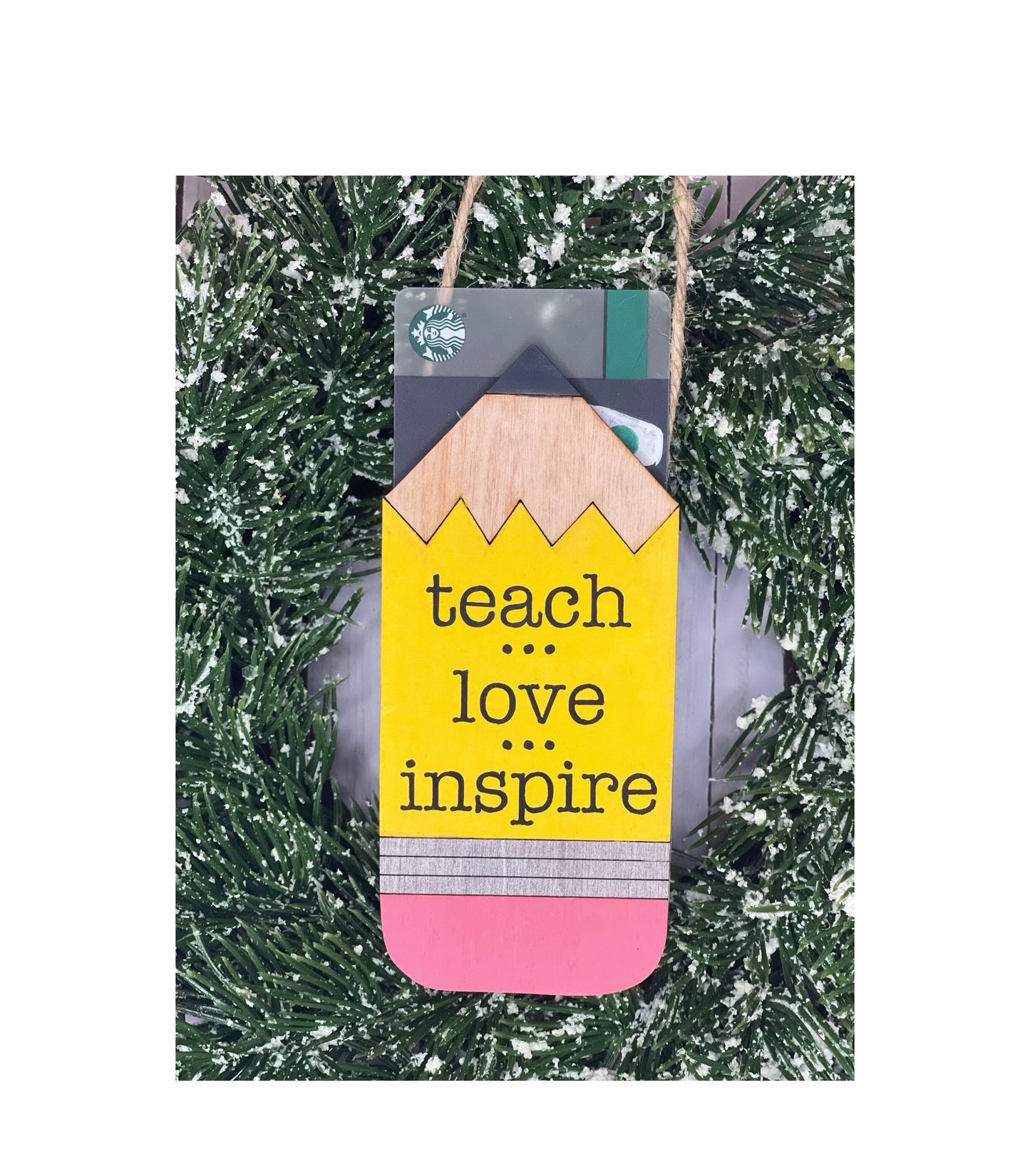 Teacher Gift Card Holder - Pencil Ornament - Teacher Appreciation - Christmas Gift Idea