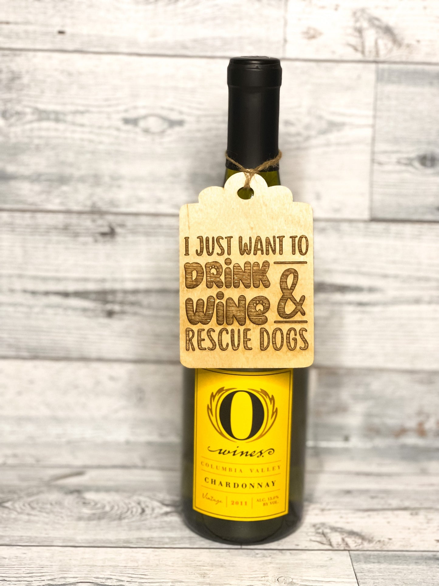 Wood Wine Tag - Spirits Tag - Hostess Gift - Housewarming - Party Favor - Wine Lover Gift - Wine Humor