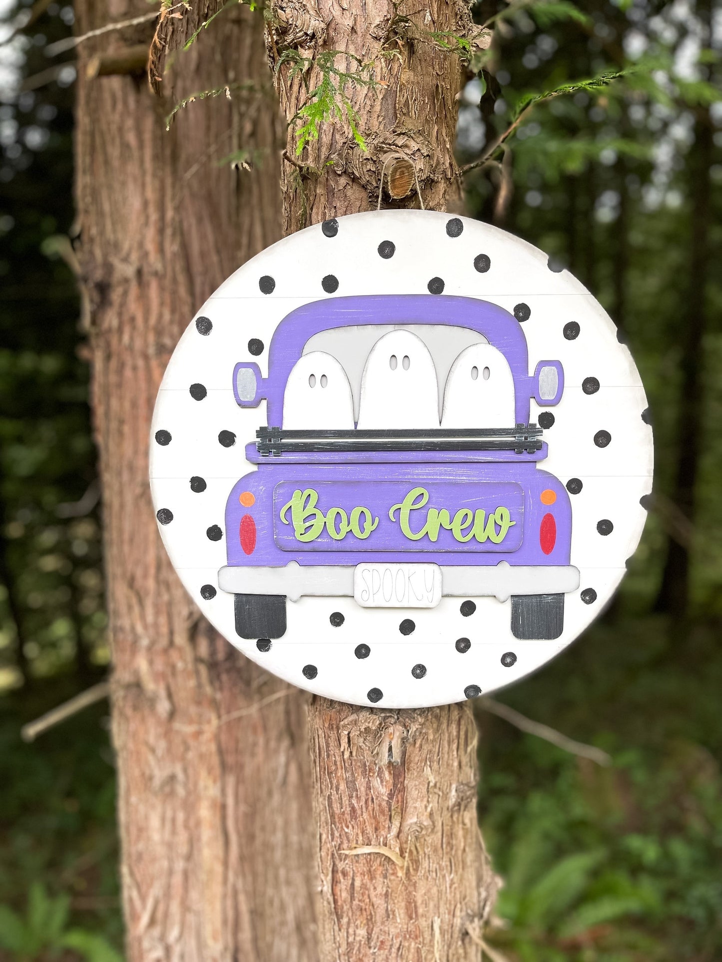 Boo Crew Halloween Truck Door Hanger - Ghost Halloween Door Sign