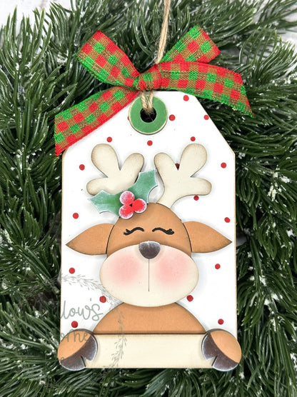 Personalized Reindeer Tag Ornament - 12 Days of Christmas - DAY 1