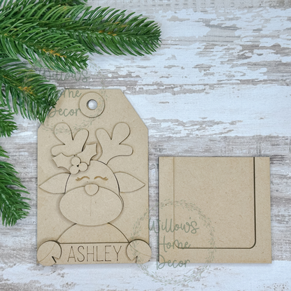 Personalized Reindeer Tag Ornament - 12 Days of Christmas - DAY 1