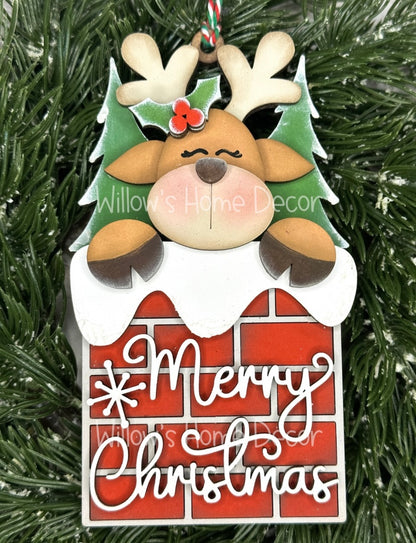 Reindeer Chimney Ornament - 12 Days of Christmas - DAY 8