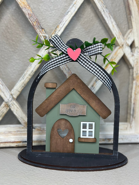 Customizable Home Shaped Cloche Tea Light Holder