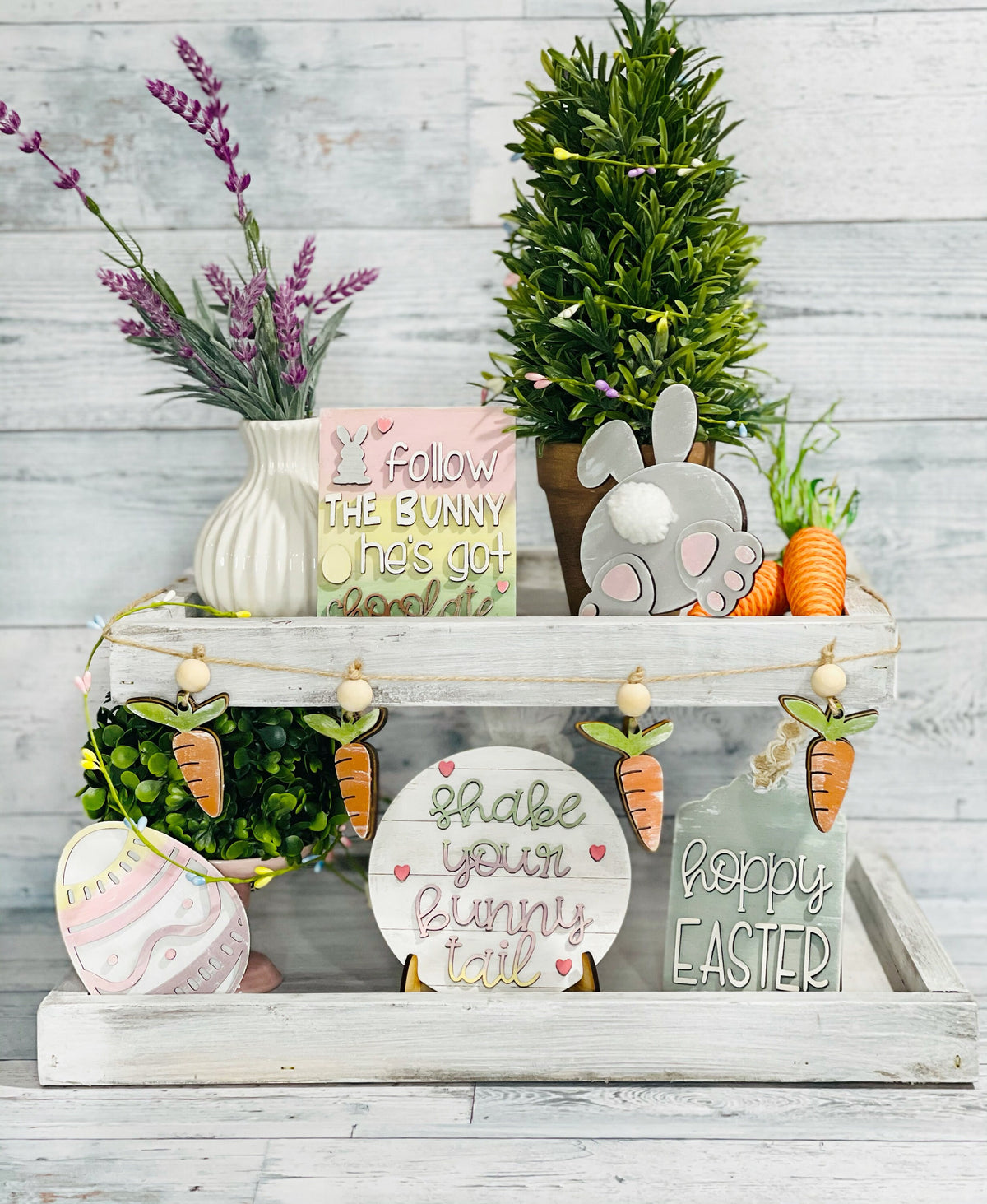 Easter Tiered Tray Digital File SVG - Laser Cut File - Tier Tray