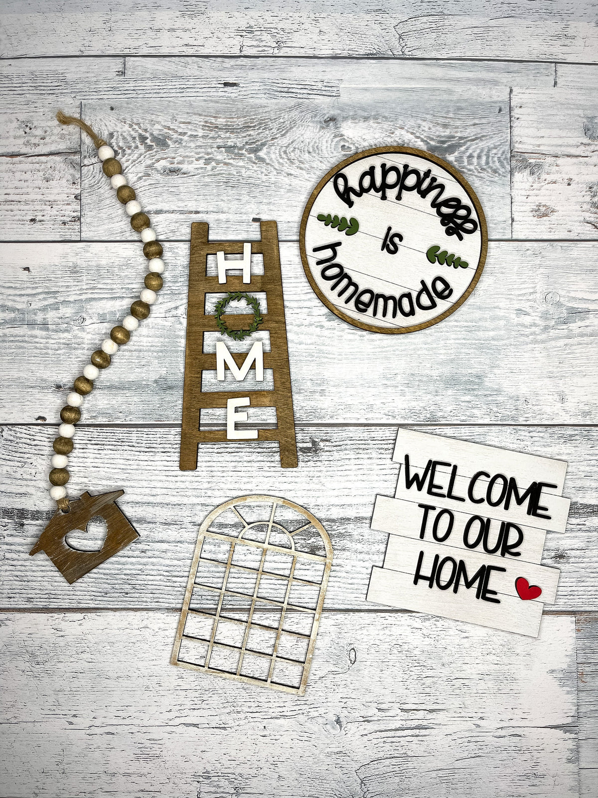 Home Tier Tray SVG - Laser Cut File - Glowforge File - Farmhouse Home Decor