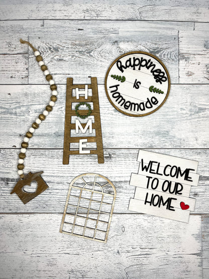 Home Tier Tray SVG - Laser Cut File - Glowforge File - Farmhouse Home Decor