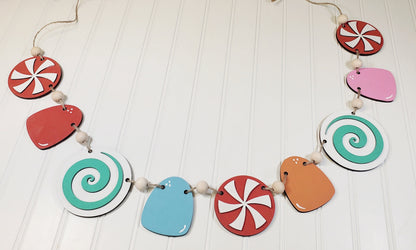 Christmas Candy Banner - DIY Kit - Craft Kit - Mantel Decor - Gingerbread Decorations - Wood Blanks