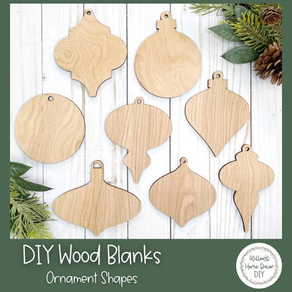 Ornament Wood Blanks - Christmas Ornaments - DIY Craft Kit - Kids and Family Craft Projects