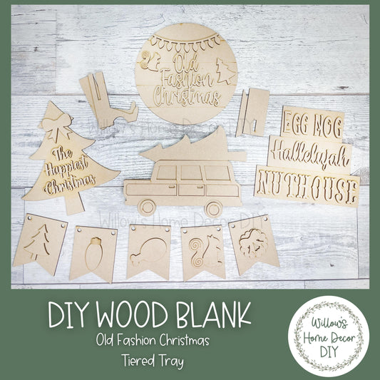 DIY Christmas Vacation Tiered Tray - Nuthouse - DIY Kit - Craft Blank - Wood Blank - Home Decor