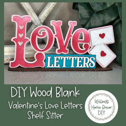 DIY Wood Blank Love Letters Valentine Shelf Sitter | Unfinished Craft