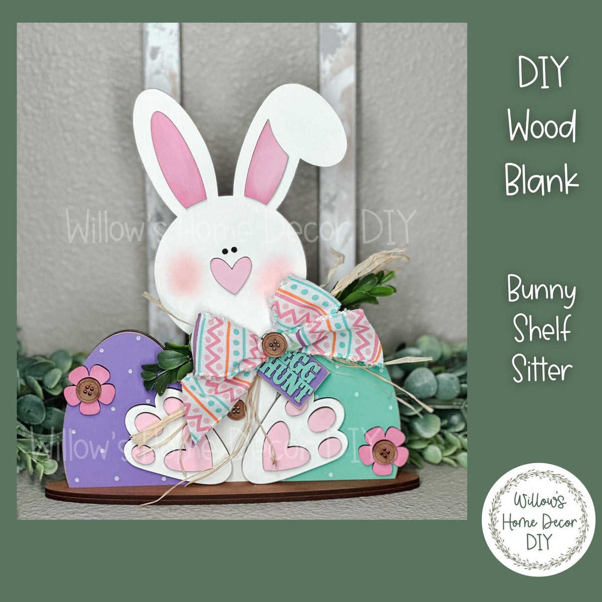DIY Wood Blank Bunny Shelf Sitter - Unfinished Craft Decoration for Easter & Spring Home Décor - Paint Party Supply - Adult Kids Crafts