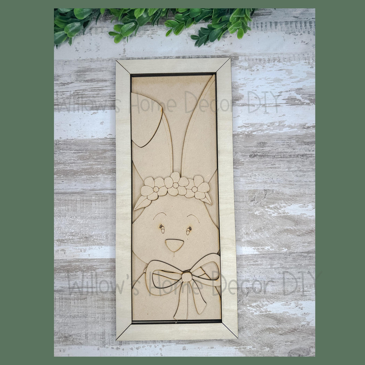DIY Bunny Girl Sign - Floral Bunny Unfinished Craft Decoration for Easter & Spring Home Décor - Paint Party Supply - Adult Kids Crafts