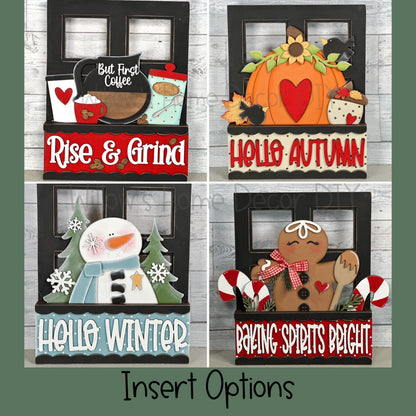 Fall Pumpkin Window Box Insert | Unfinished Wood Blank | Interchangeable Seasonal Decor | DIY Craft Kit | Cottagecore Home Decor