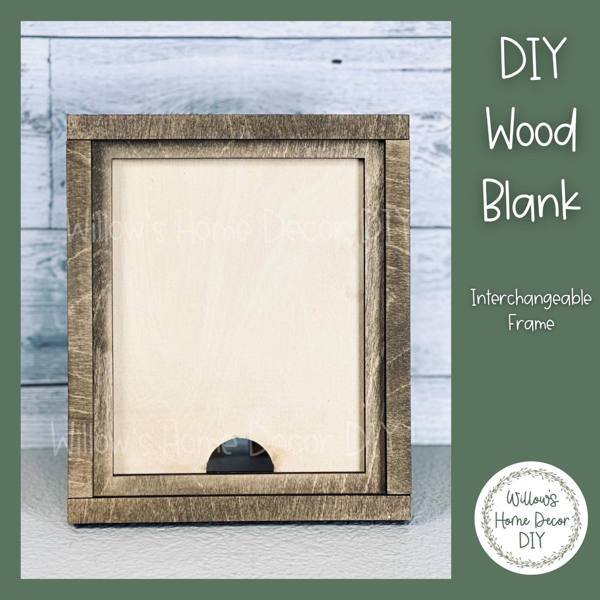 DIY Interchangeable Frame - Adult Kids Craft Kit - Wood Blank - Accent - Mantle Decor - Seasonal Sign - Shelf Sitter