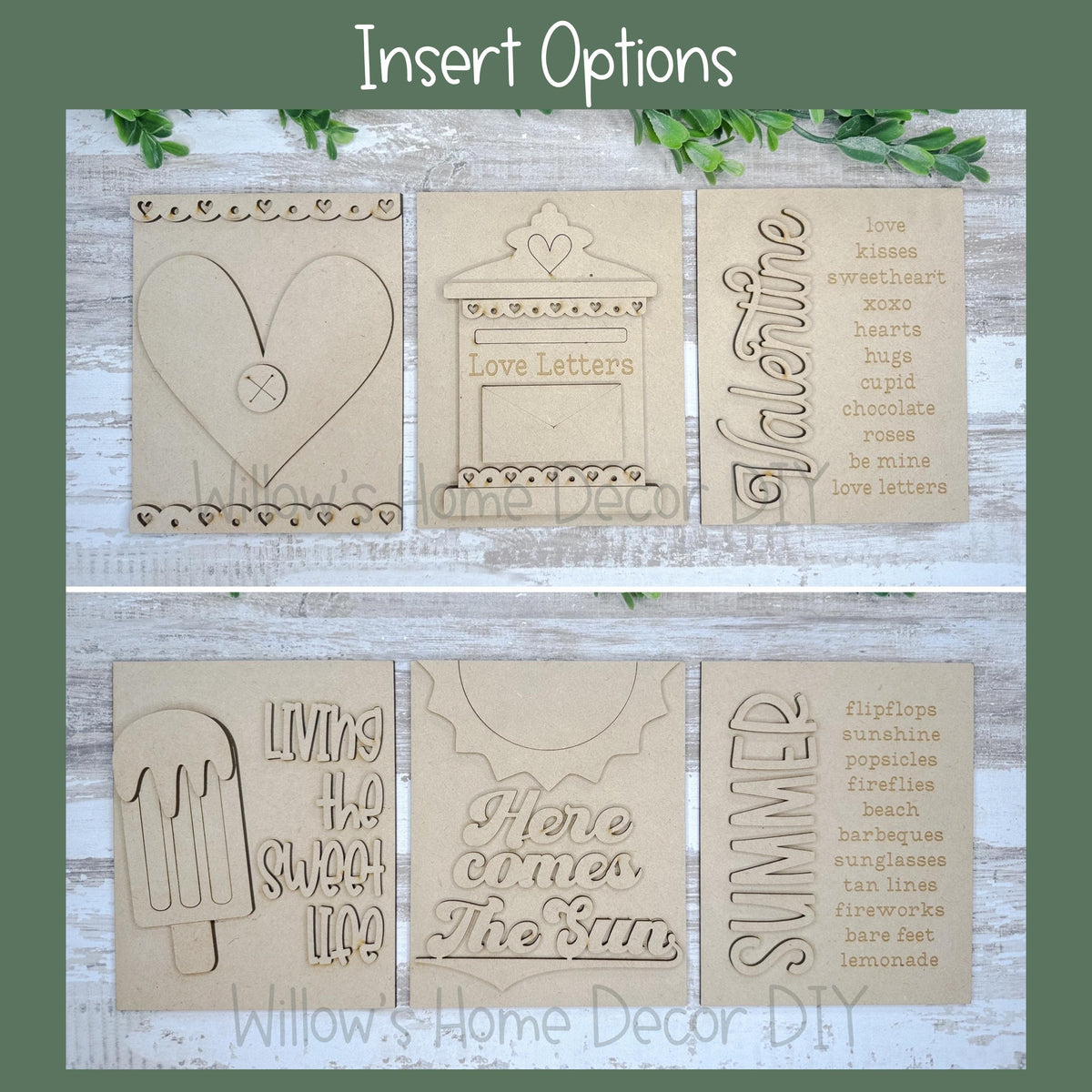 DIY Interchangeable Scalloped Frame - Adult Kids Craft Kit - Wood Blank - Accent - Mantle Decor - Seasonal Sign - Shelf Sitter - Home Decor