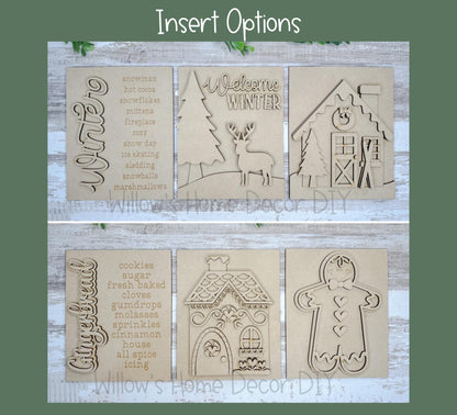 DIY Interchangeable Frame Add On Victorian Gingerbread Inserts - Adult Kid Craft - Wood Blank - Mantle Decor - Seasonal Sign - Shelf Sitter