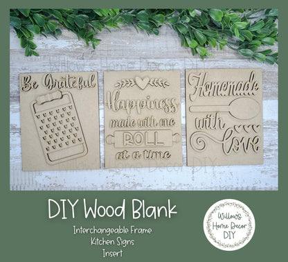 DIY Interchangeable Frame Add On - Kitchen Signs - Adult Kids Craft Kit - Wood Blank - Accent - Mantle Decor - Seasonal Sign - Shelf Sitter