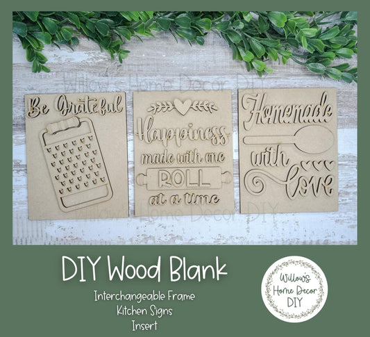 DIY Interchangeable Frame Add On - Kitchen Signs - Adult Kids Craft Kit - Wood Blank - Accent - Mantle Decor - Seasonal Sign - Shelf Sitter