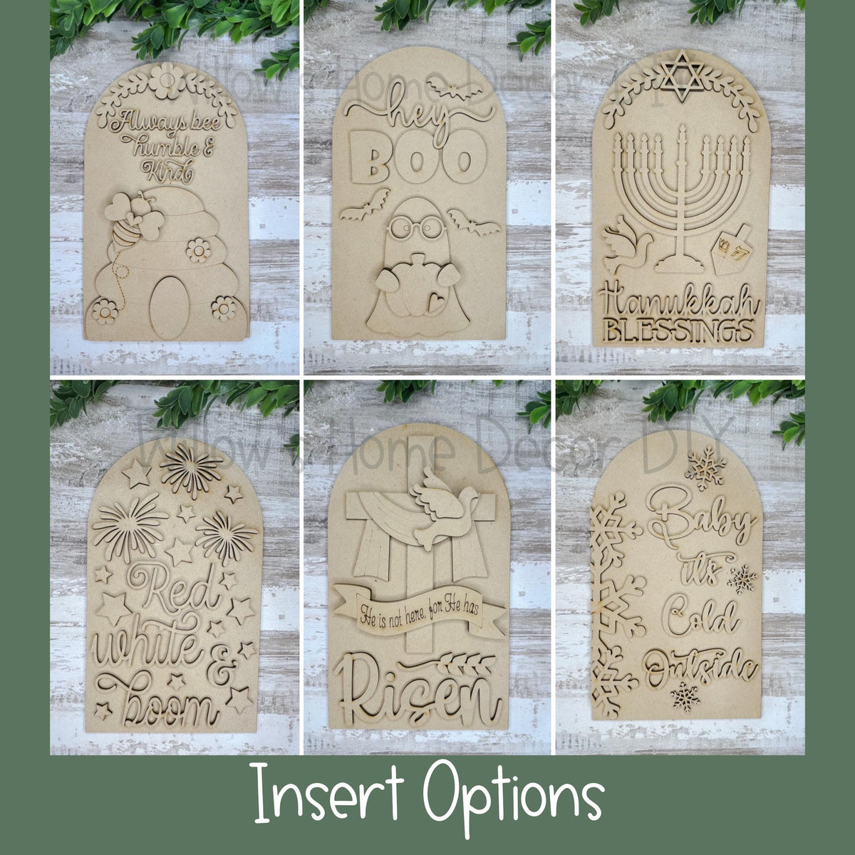 DIY Interchangeable Boho Arch Frame Insert - O Holy Night - Religious Christmas - Craft Kit - Wood Blank - Mantle Shelf Decor- Seasonal Sign