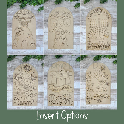 DIY Interchangeable Boho Arch Frame Insert - Give Thanks - Thanksgiving Craft Kit - Wood Blank - Shelf Sitter Mantel Decor - Seasonal Sign -