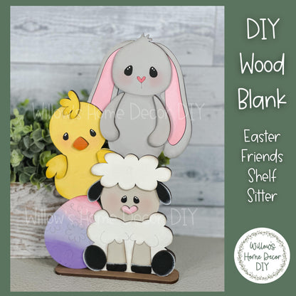 DIY Easter Sign - Shelf Sitter - Bunny - Chick - Lamb - Egg -Unfinished Spring Craft - Paint Party Supply - Adult Kids Crafts - Wood Blank