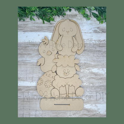 DIY Easter Sign - Shelf Sitter - Bunny - Chick - Lamb - Egg -Unfinished Spring Craft - Paint Party Supply - Adult Kids Crafts - Wood Blank
