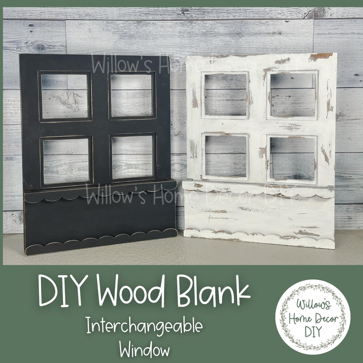 Interchangeable Window Box - DIY Wood Blank - Craft Kit - Mantle Decor - Seasonal Sign