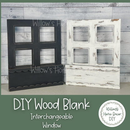 Interchangeable Window Box - DIY Wood Blank - Craft Kit - Mantle Decor - Seasonal Sign