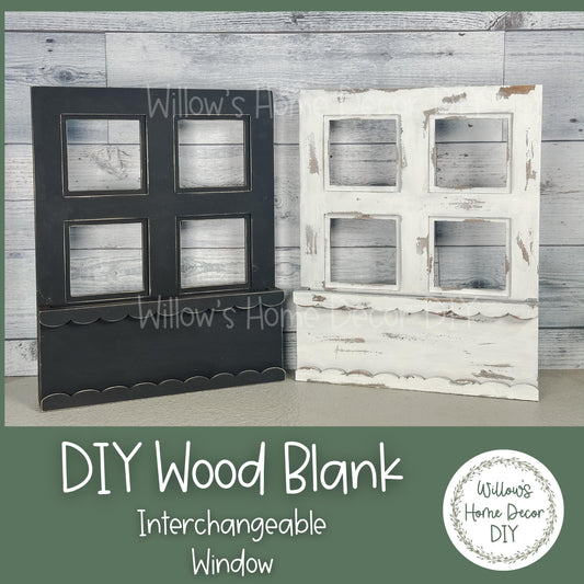 Interchangeable Window Box - DIY Wood Blank - Craft Kit - Mantle Decor - Seasonal Sign