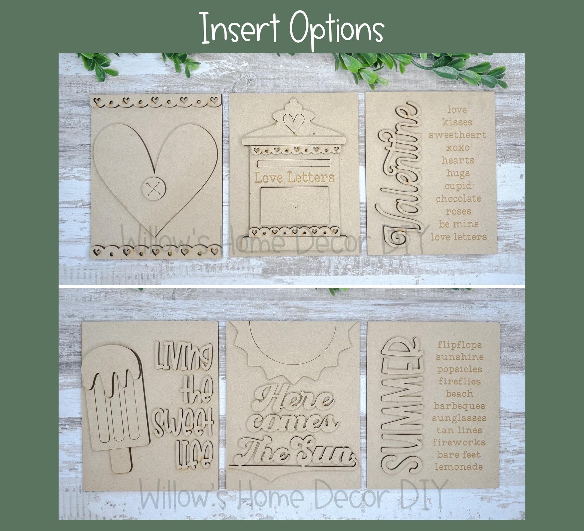 DIY Interchangeable Frame Add On - Kitchen Signs - Adult Kids Craft Kit - Wood Blank - Accent - Mantle Decor - Seasonal Sign - Shelf Sitter