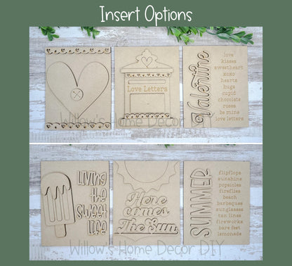 DIY Interchangeable Frame Add On Fall Cider Inserts - Adult Kids Craft Kit - Wood Blank - Accent Mantle Decor - Seasonal Sign - Shelf Sitter