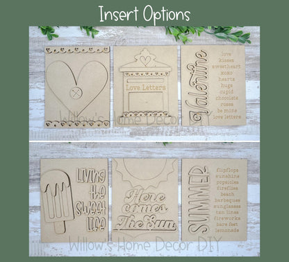 DIY Interchangeable Frame Add On - Winter Cabin - Snow - Adult Kids Craft Kit - Wood Blank - Mantle Decor - Seasonal Sign - Shelf Sitter