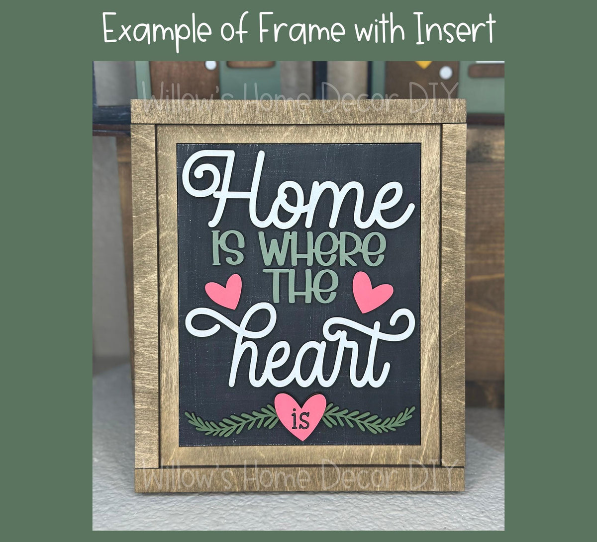 DIY Interchangeable Frame Add On - Family - Home - Wood Blank - Accent - Mantle Decor - Seasonal Sign - Shelf Sitter