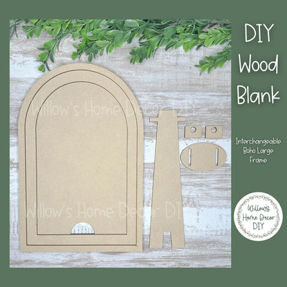 DIY Interchangeable Boho Arch Frame - Adult Kids Craft Kit - Wood Blank - Accent - Mantle Decor - Seasonal Sign - Shelf Sitter - Home Decor