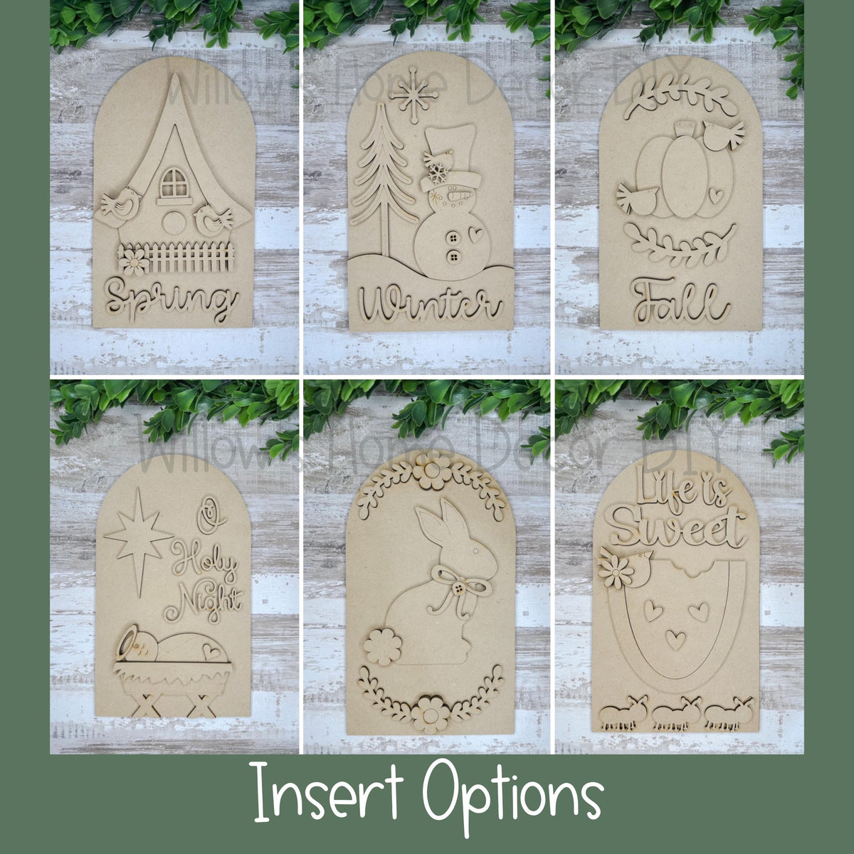 DIY Interchangeable Boho Arch Frame Insert - O Holy Night - Religious Christmas - Craft Kit - Wood Blank - Mantle Shelf Decor- Seasonal Sign