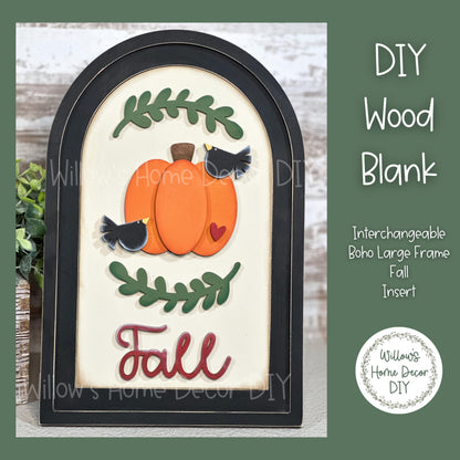 DIY Interchangeable Boho Arch Frame Insert - Fall Pumpkin - Craft Kit - Wood Blank - Shelf Sitter - Mantel Decor - Seasonal Sign