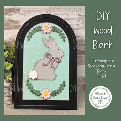 DIY Interchangeable Boho Arch Frame Insert - Easter Bunny - Craft Kit - Wood Blank - Mantle Shelf Decor- Seasonal Sign - Shelf Sitter -