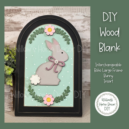 DIY Interchangeable Boho Arch Frame Insert - Easter Bunny - Craft Kit - Wood Blank - Mantle Shelf Decor- Seasonal Sign - Shelf Sitter -