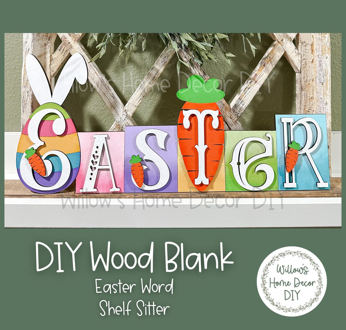 DIY Wood Blank Easter Shelf Sitter - Spring Easter Decor - Unfinished Craft - Mantle Home Accent - Paint Party Supply - Adult Kids Crafts -