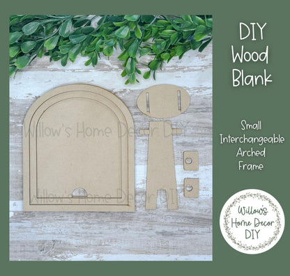DIY Interchangeable Small Boho Arch Frame - Adult Kids Craft Kit - Wood Blank - Accent - Mantle Decor - Seasonal Sign - Shelf Sitter