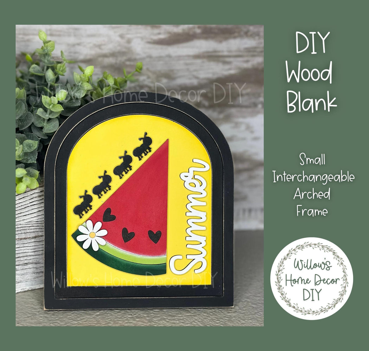 DIY Interchangeable Small Boho Arch Frame - Adult Kids Craft Kit - Wood Blank - Accent - Mantle Decor - Seasonal Sign - Shelf Sitter