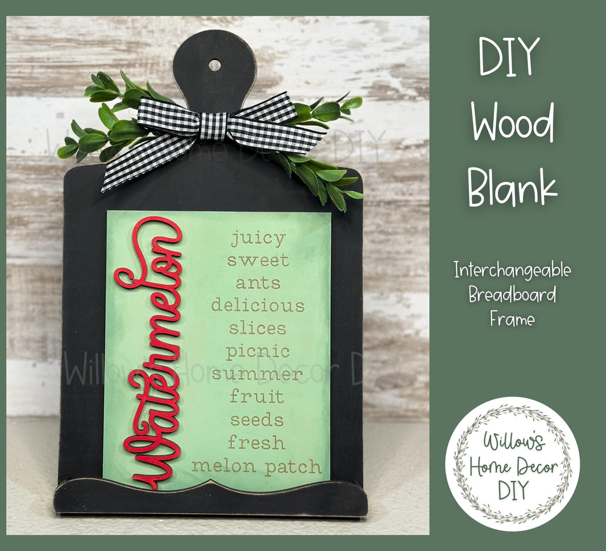 DIY Interchangeable Frame - Adult Kids Craft Kit - Wood Blank - Accent - Mantle Decor - Seasonal Sign - Shelf Sitter