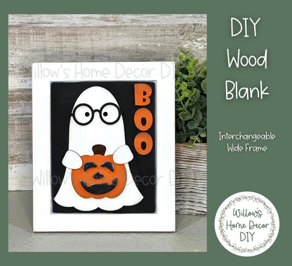 DIY Interchangeable Wide Frame - Adult Kids Craft Kit - Wood Blank - Accent - Mantle Decor - Seasonal Sign - Shelf Sitter - Home Decor